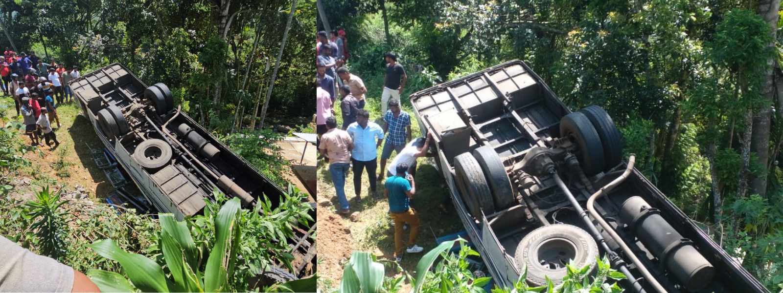 දෙමෝදරදී බස් රථයක් පෙරලී 15කට තුවාල..